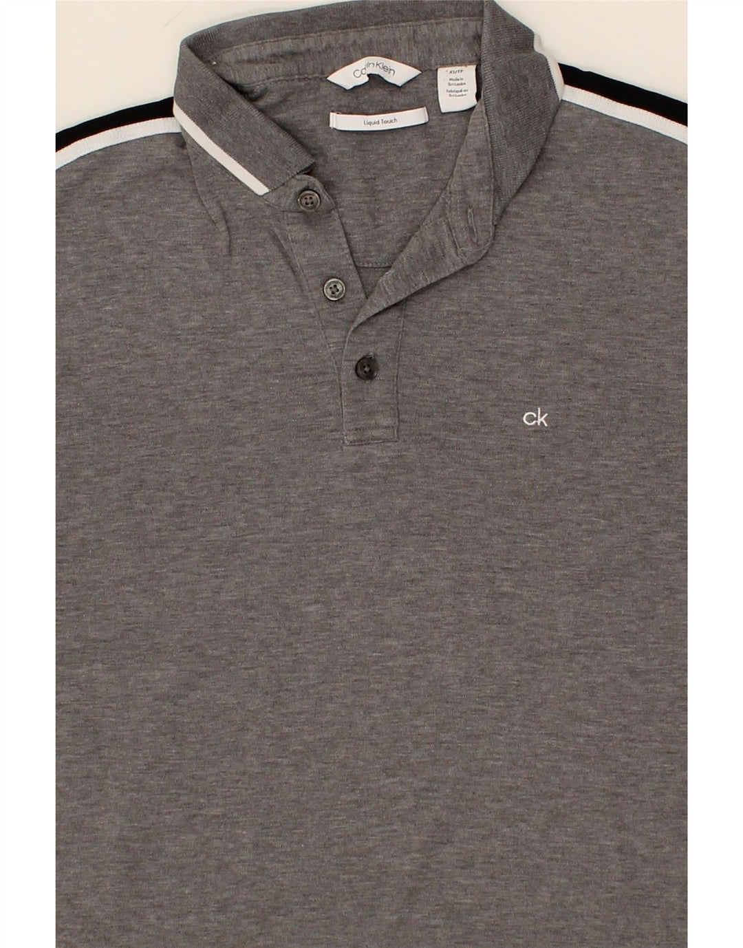 CALVIN KLEIN Mens Polo Shirt XS Grey Cotton Vintage Calvin Klein and Second-Hand Calvin Klein from Messina Hembry 