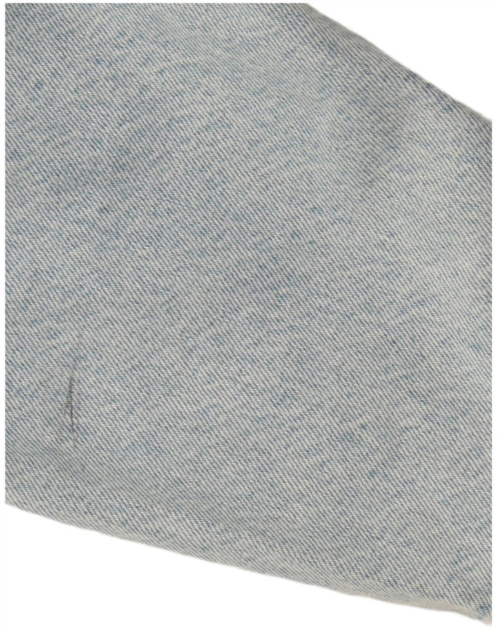 Женская укороченная джинсовая куртка оверсайз ZARA UK 14, хлопок среднего синего цвета