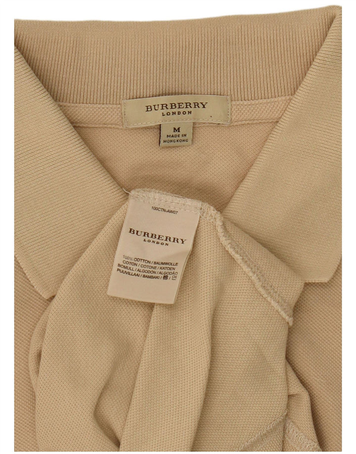 Мужская рубашка-поло Burberry среднего бежевого цвета, хлопок