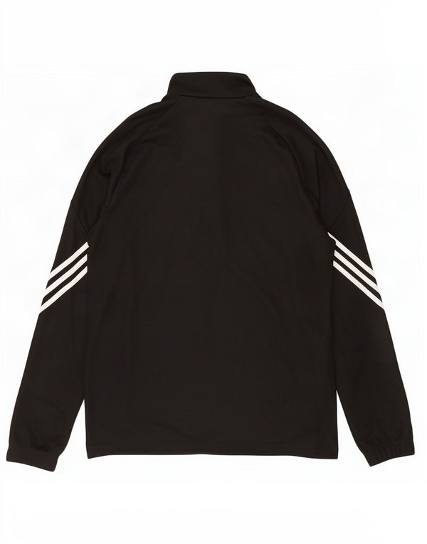 Мужской спортивный костюм Adidas Climalite с воротником на молнии, средний черный