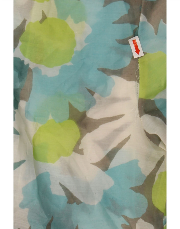 ВИНТАЖНАЯ женская блузка-рубашка с рукавом 3/4, Великобритания 14, большой разноцветный цветочный принт