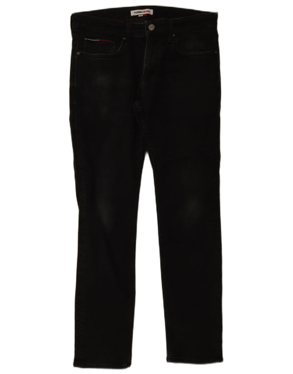 Мужские узкие джинсы Tommy Hilfiger W34 L32, черный хлопок
