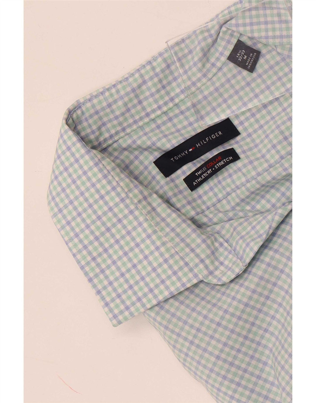 Мужская рубашка Tommy Hilfiger, размер 15, 1/2, синяя клетка, хлопковая