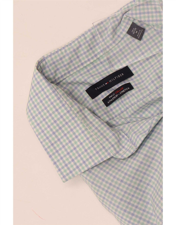Мужская рубашка Tommy Hilfiger, размер 15, 1/2, синяя клетка, хлопковая