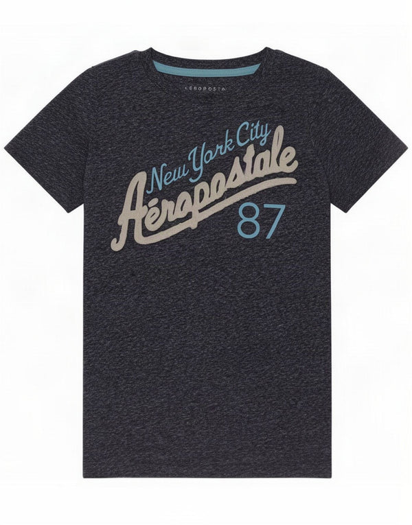 Aeropostale Женская футболка с рисунком Top UK 10 Small Navy Blue Flecked