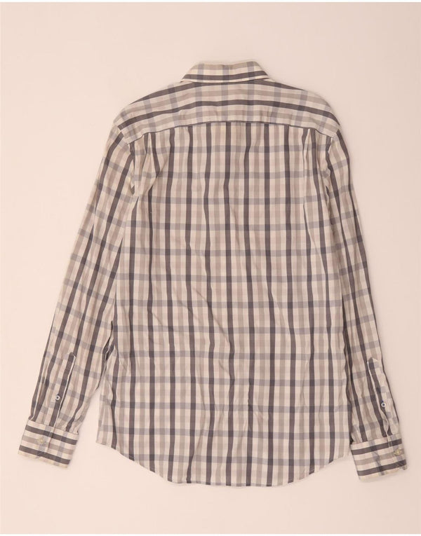 Gap Mens Slim Fit Shirt Medium Grey Check Cotton