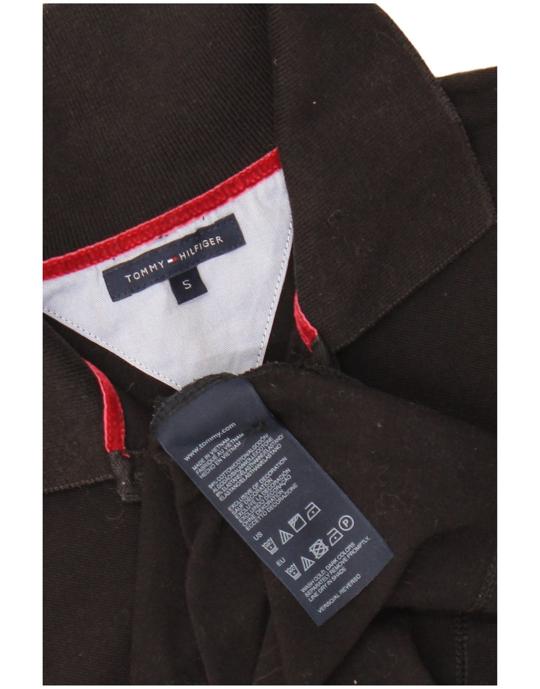 Женская рубашка-поло TOMMY HILFIGER UK 8, маленькая, черный хлопок