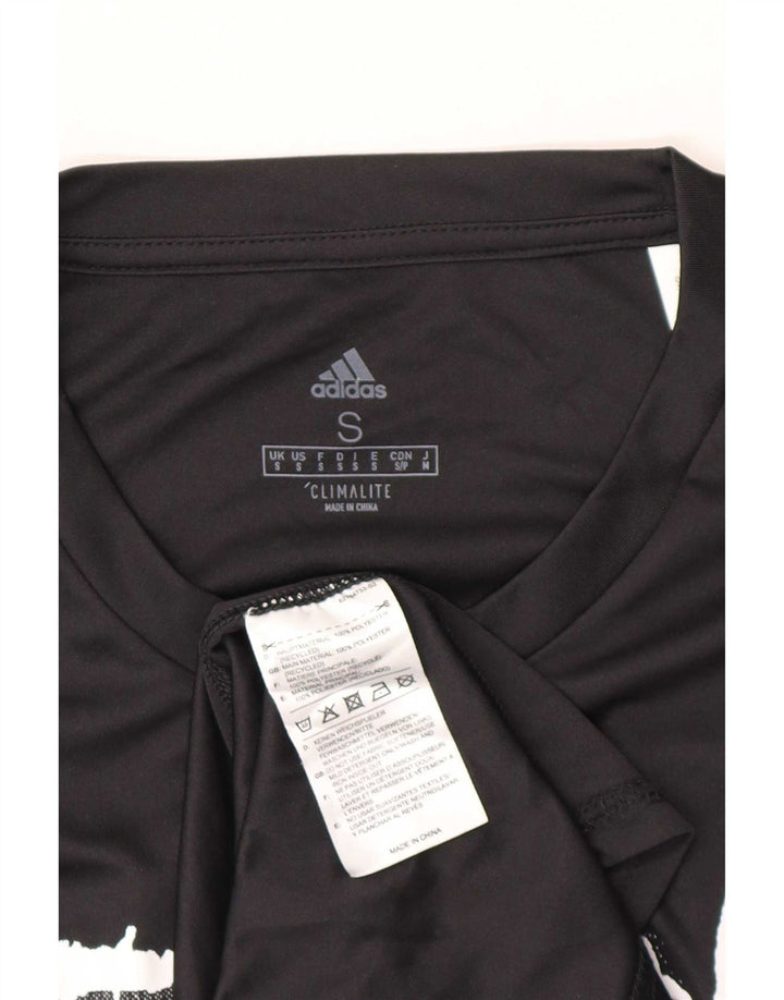 Мужская футболка Adidas Climalite с рисунком, маленький черный полиэстер