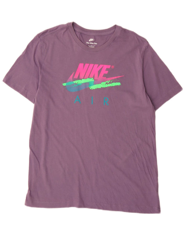 Мужская футболка с рисунком Nike, большой фиолетовый хлопок