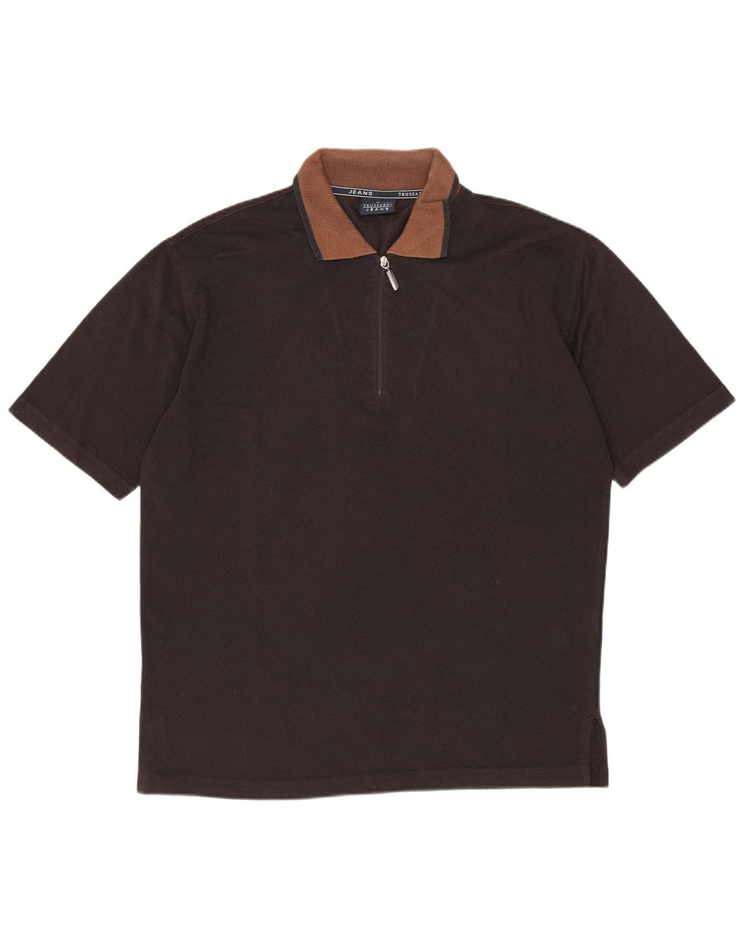 Мужская рубашка-поло Trussardi Jeans, средний черный полиэстер с цветными блоками