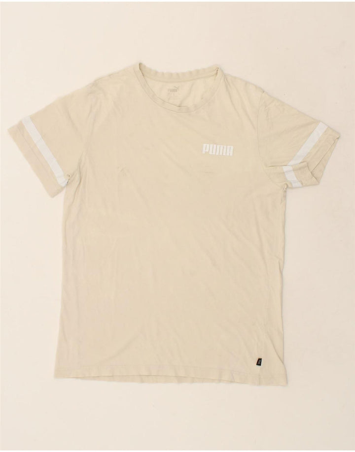 PUMA Mens T-Shirt Top Medium Off White Vintage Puma and Second-Hand Puma from Messina Hembry 