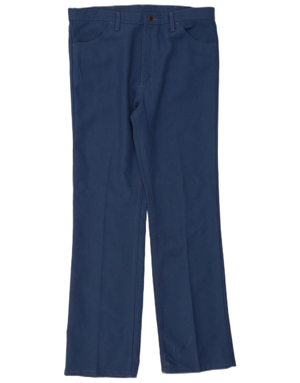 Мужские прямые повседневные брюки Wrangler W38 L34 синие из полиэстера
