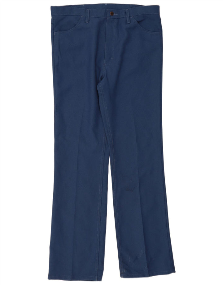 Мужские прямые повседневные брюки Wrangler W38 L34 синие из полиэстера