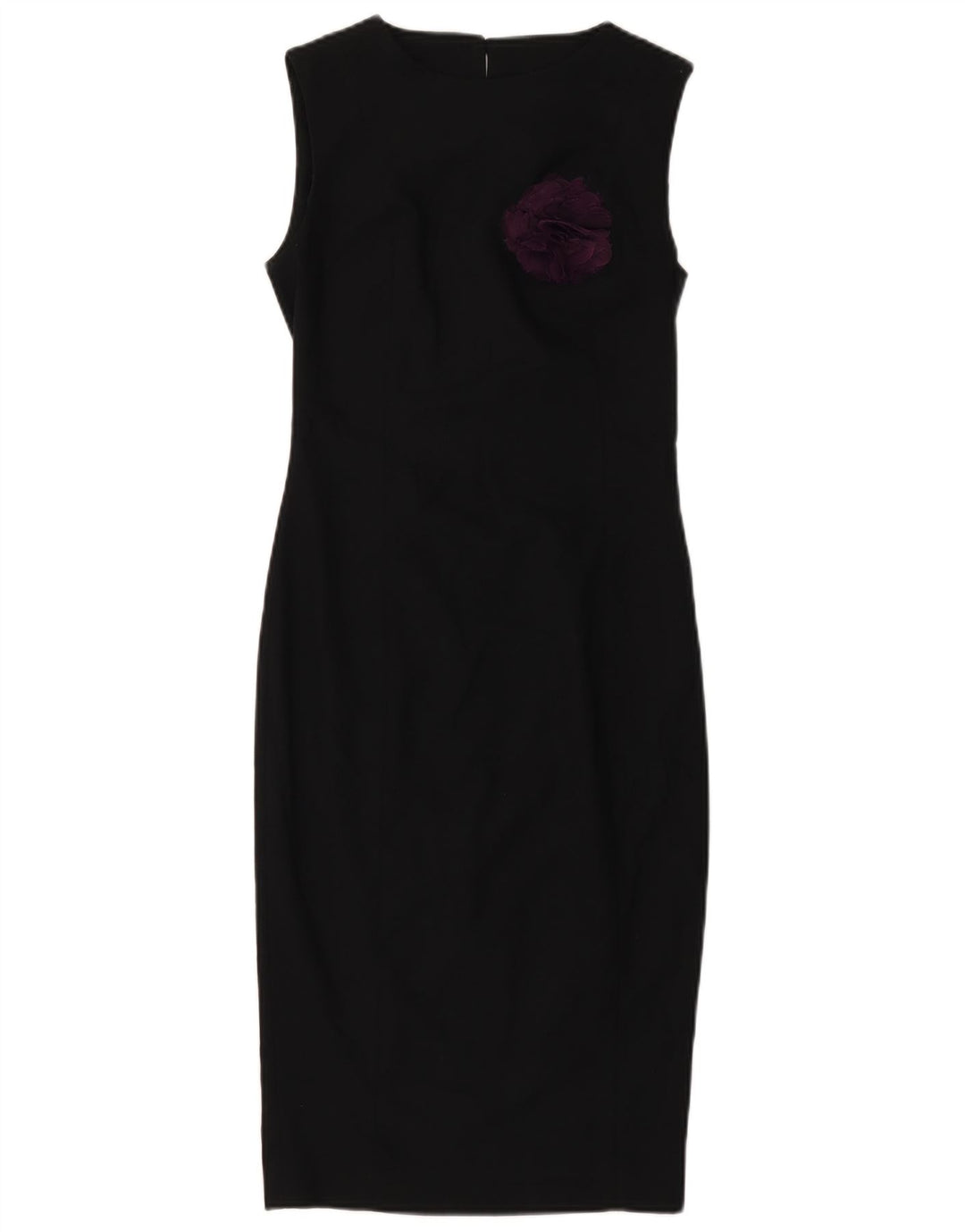 Женское платье-футляр без рукавов ZARA UK 4 XS, черный полиэстер с цветочным принтом