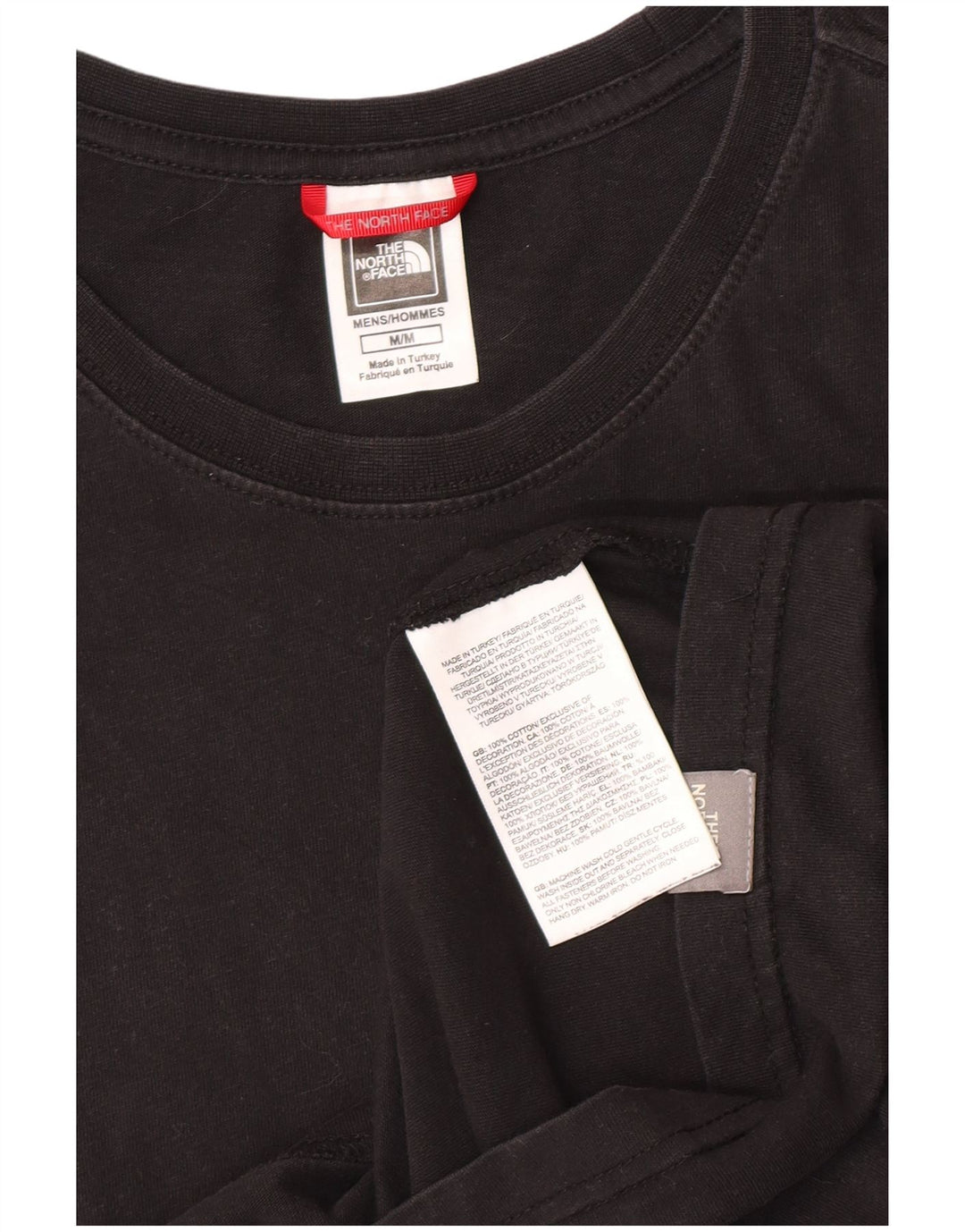 Мужская футболка с рисунком The North Face, хлопковый топ среднего размера, черный