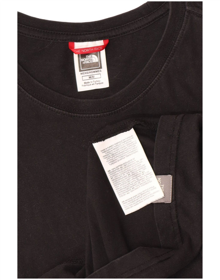 Мужская футболка с рисунком The North Face, хлопковый топ среднего размера, черный