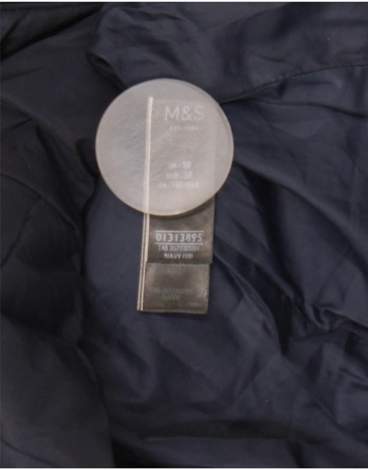 Женская стеганая куртка Marks & Spencer UK 10, маленькая, темно-синяя