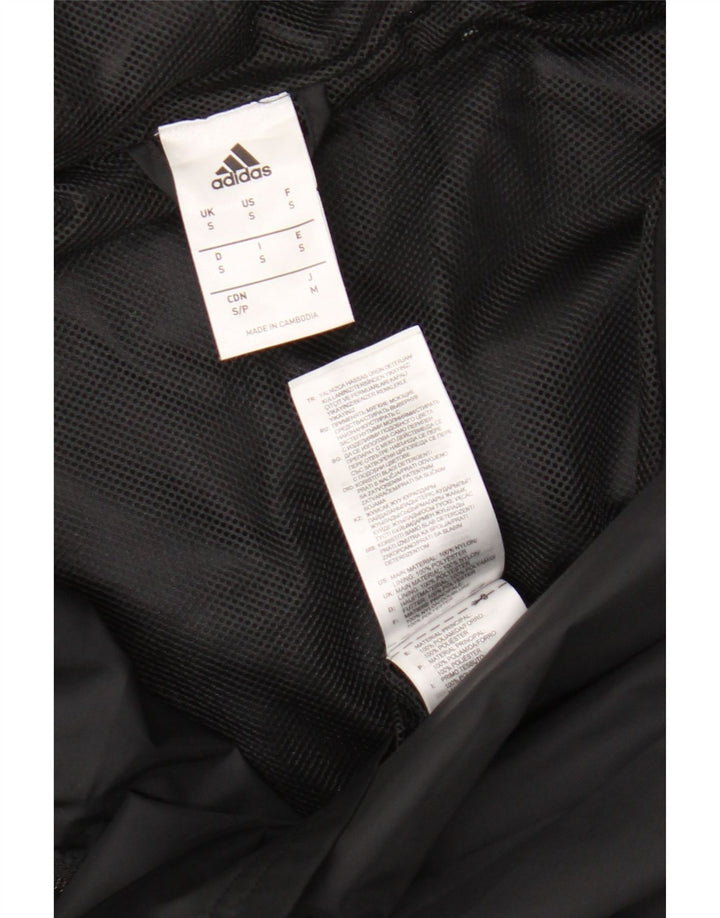 Мужская непромокаемая куртка Adidas с капюшоном UK 36, маленькая, черный нейлон