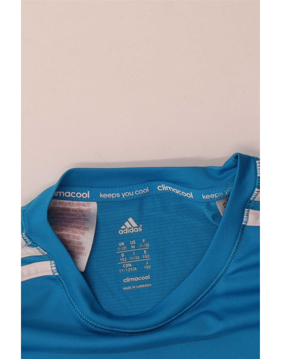 Футболка Adidas Climacool для мальчиков, топ 11-12 лет, синий полиэстер