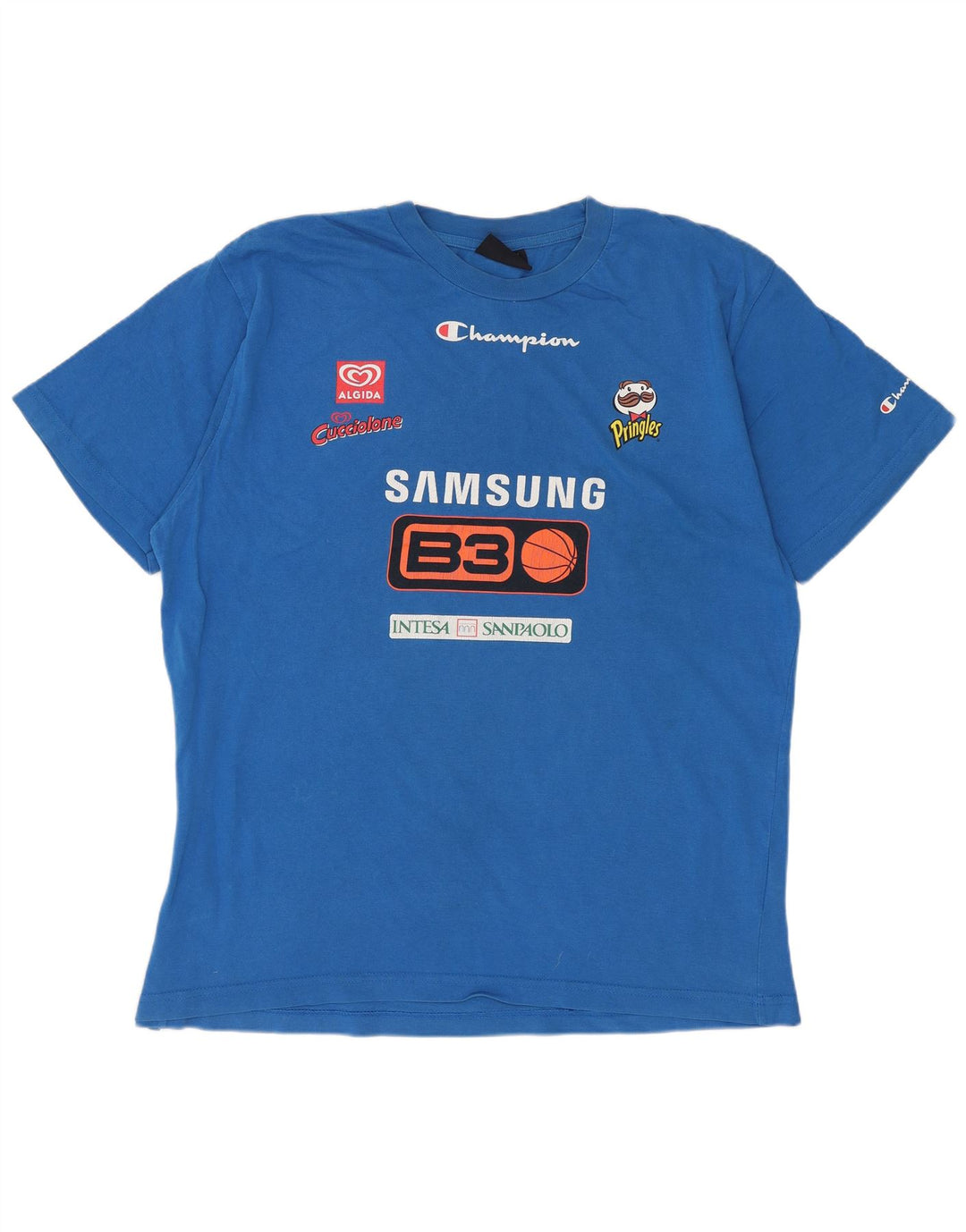 Мужская футболка с рисунком CHAMPION, большая синяя хлопковая футболка