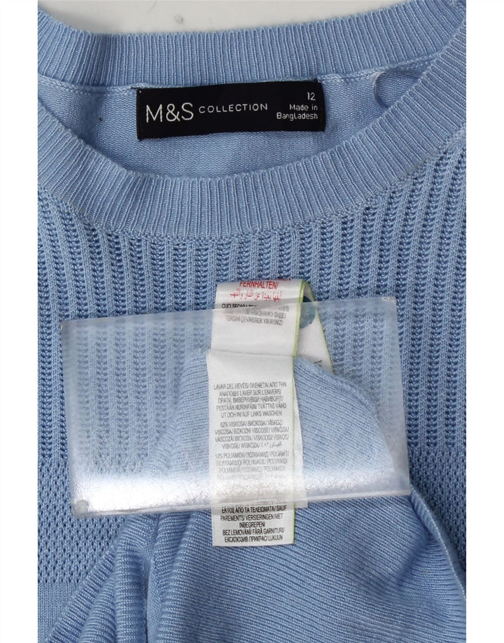 Женский укороченный джемпер с вырезом лодочкой MARKS & SPENCER UK 12, средний синий