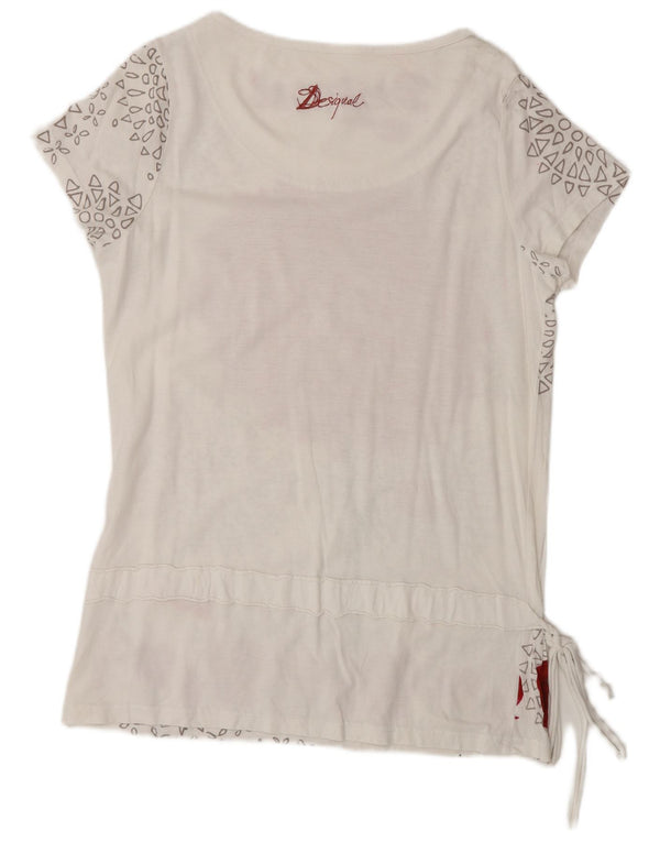 Женская блузка с рисунком Desigual UK 18 XL, белый цветочный принт