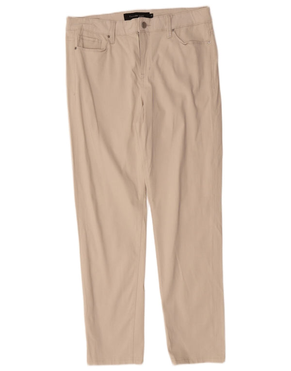 Женские прямые повседневные брюки Calvin Klein, США 12, большие W32 L29, белые