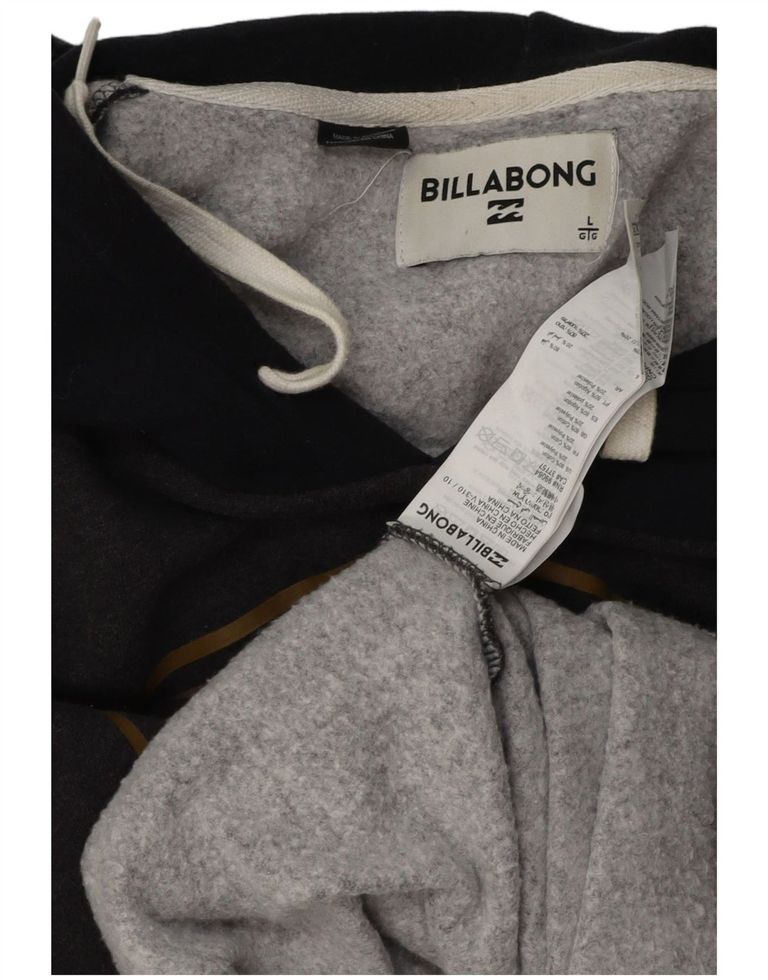 Мужской джемпер с капюшоном BILLABONG, большой серый, хлопок с цветными блоками