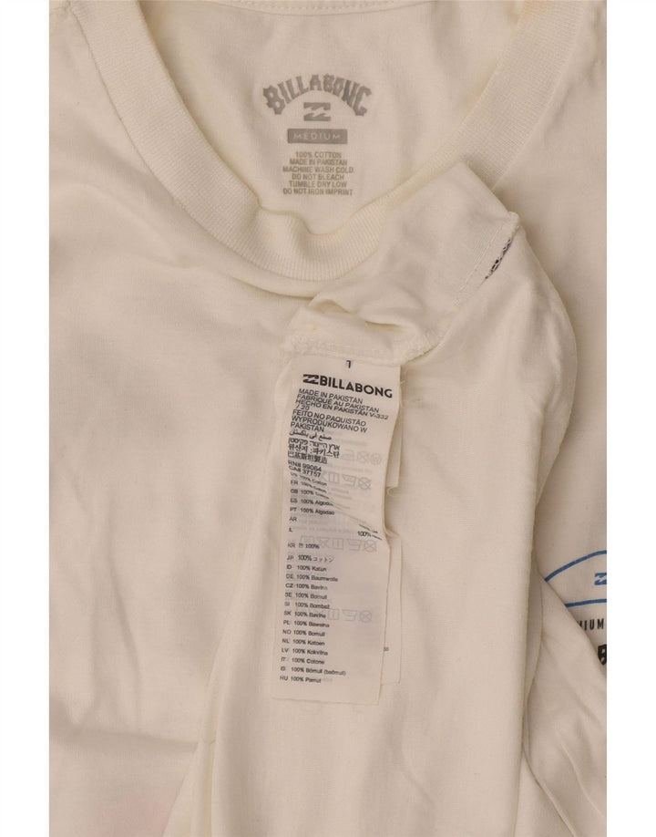 Billabong Мужская футболка с рисунком Топ среднего размера, белый хлопок
