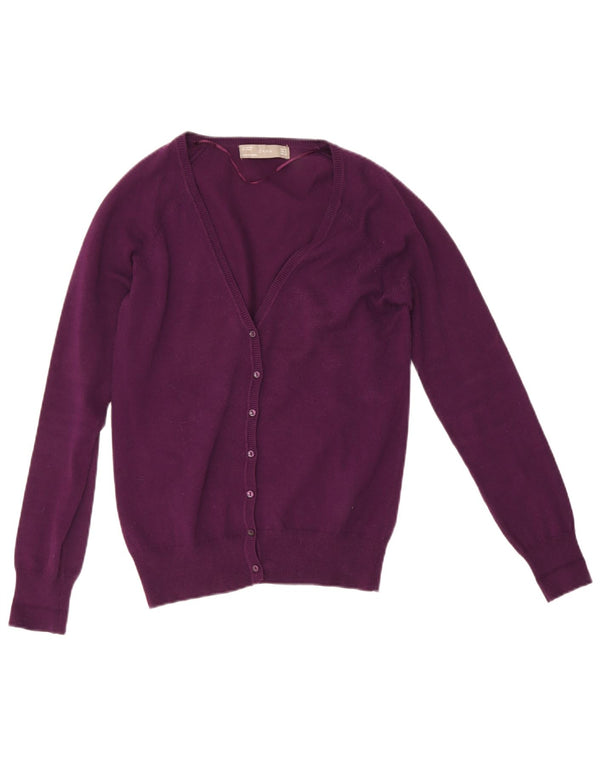 Женский кардиган Zara UK 12, хлопковый средний фиолетовый цвет