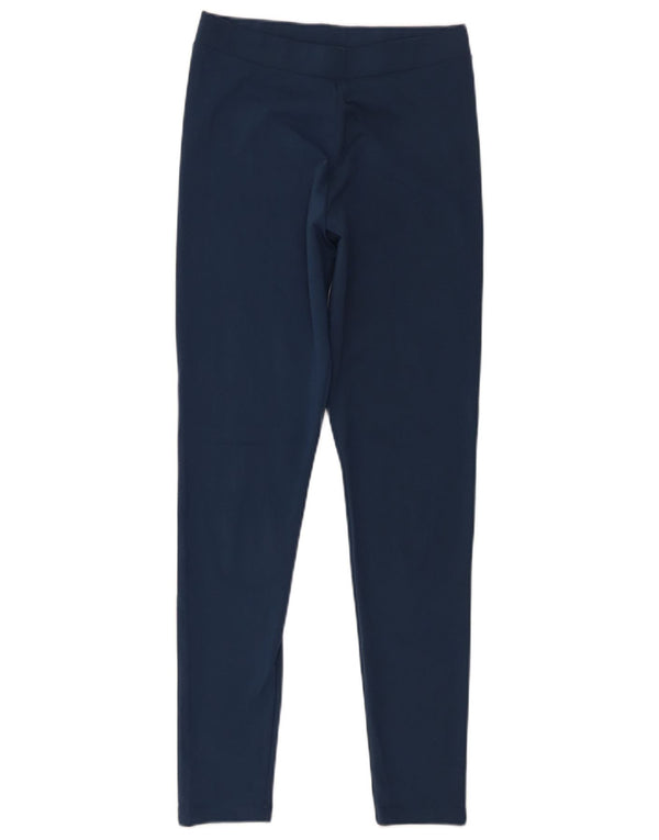 Женские леггинсы с рисунком Adidas UK 10, маленькие, темно-синие, полиэстер