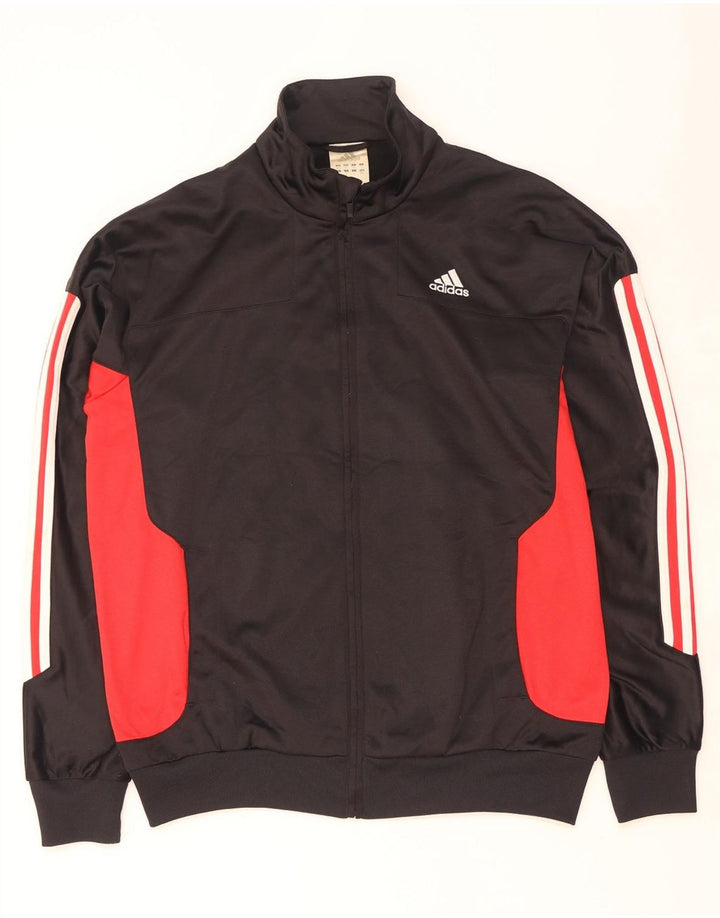Мужская спортивная куртка Adidas UK 40/42, средний черный, цветной блок
