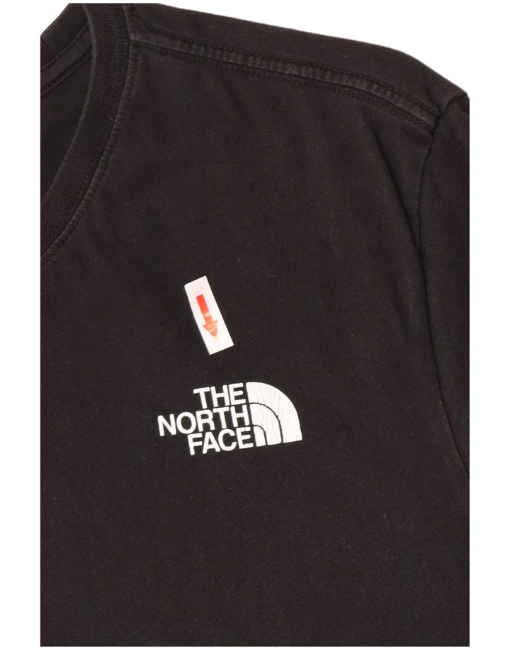 Мужская футболка с рисунком The North Face, хлопковый топ среднего размера, черный