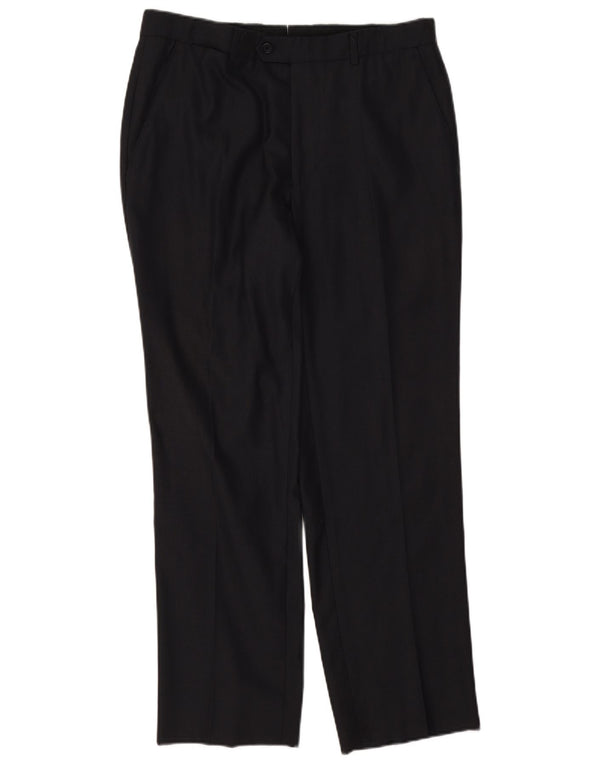 Мужские прямые костюмные брюки Massimo Dutti EU 42, большие W32 L28, темно-синие