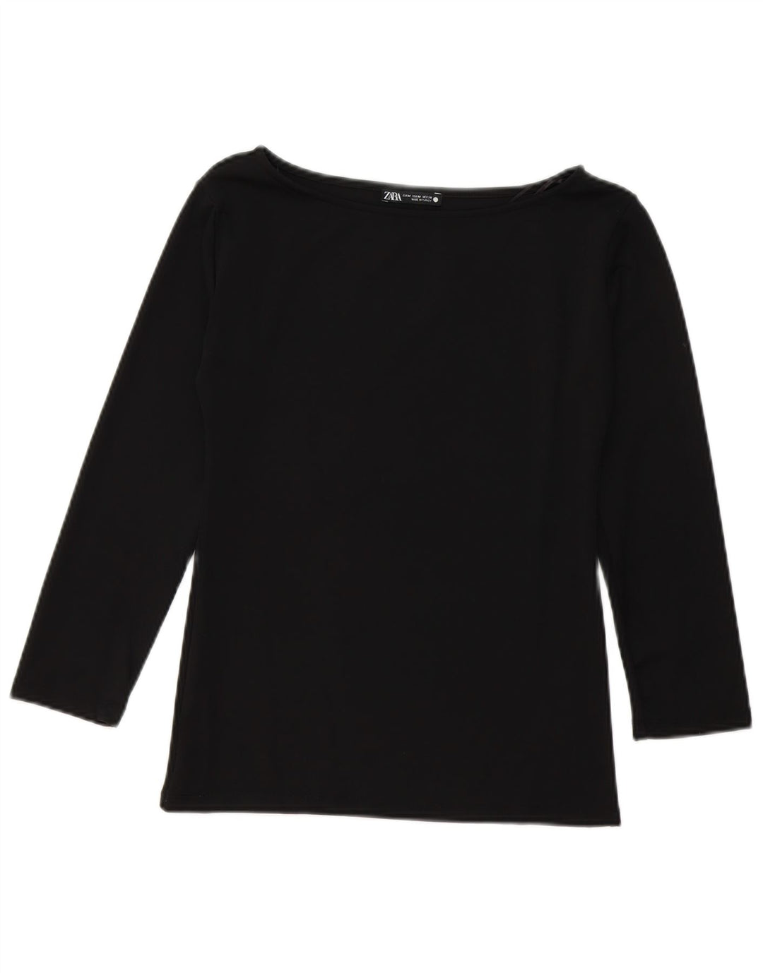 ZARA Womens Top 3/4 Sleeve UK 12 Medium Black