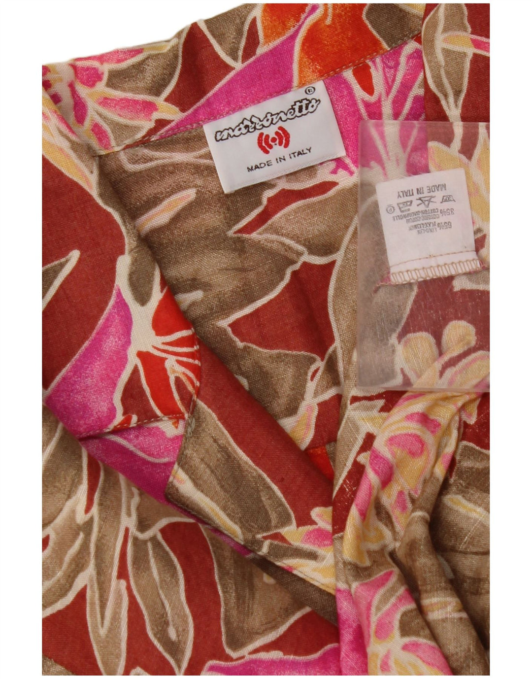 MAZZONETTO Женская рубашка с коротким рукавом IT 46 Большая разноцветная с цветочным принтом