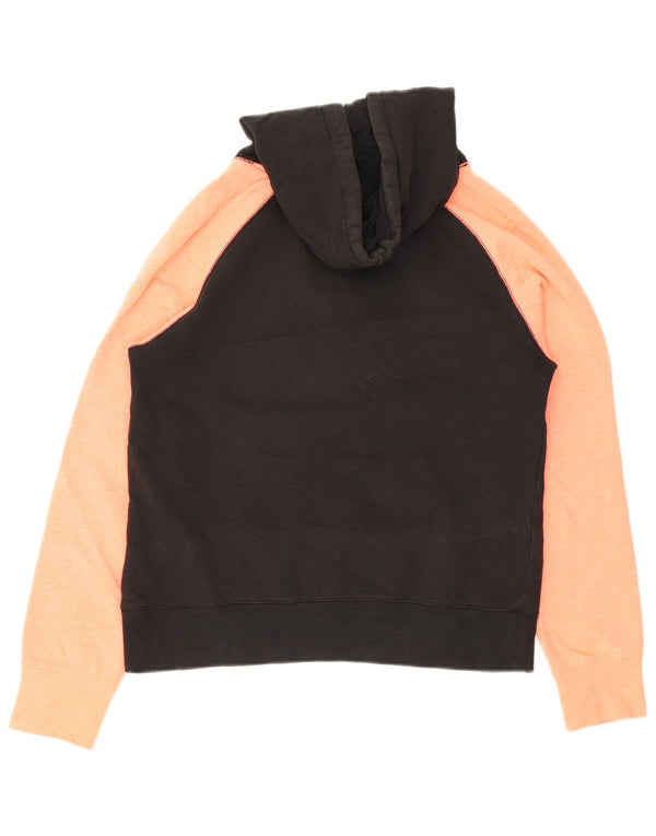 Женский джемпер с капюшоном Hurley Oversized с рисунком UK 10, маленький черный с цветными блоками
