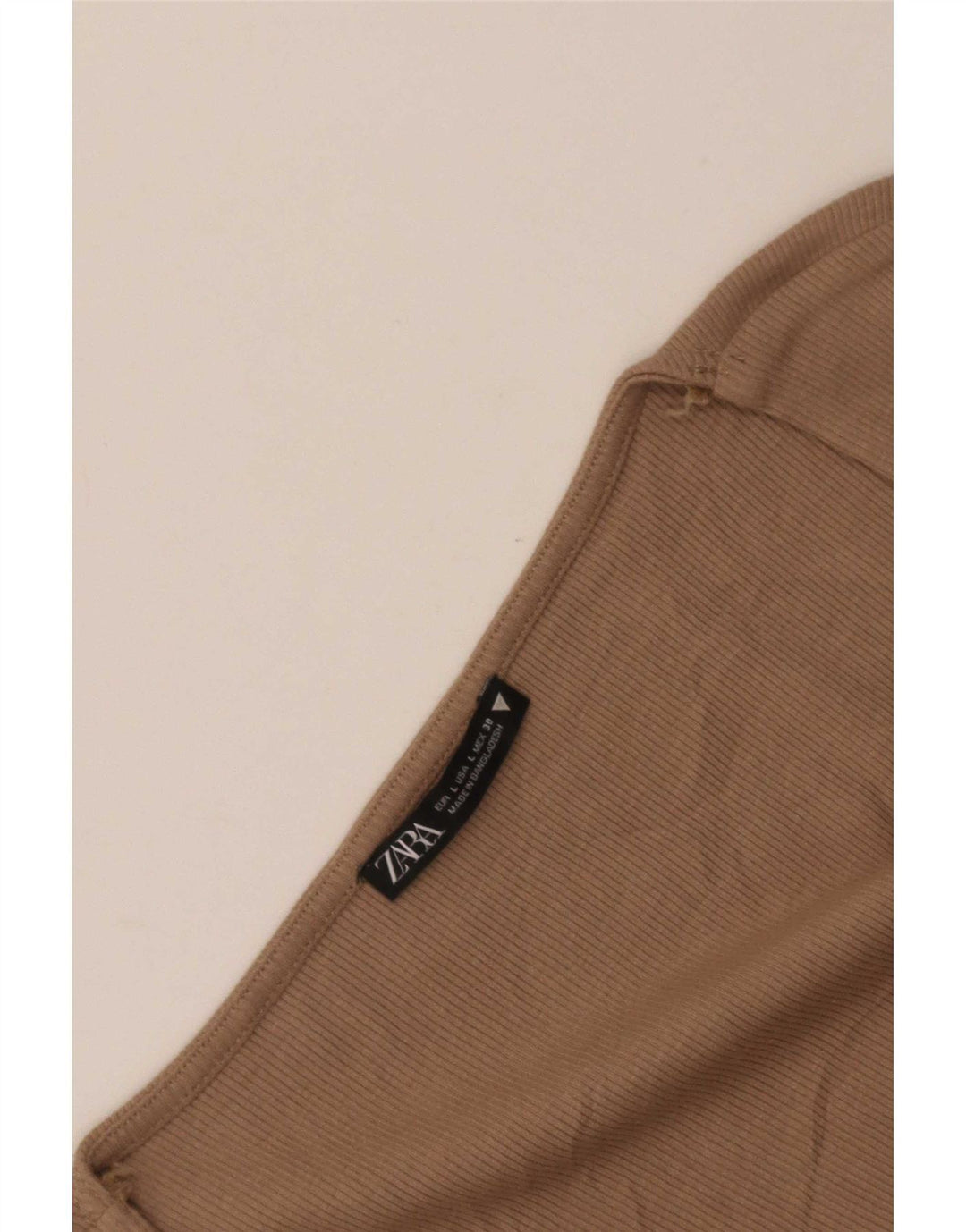 Женский укороченный топ Zara с длинным рукавом UK 14, большой коричневый цвет
