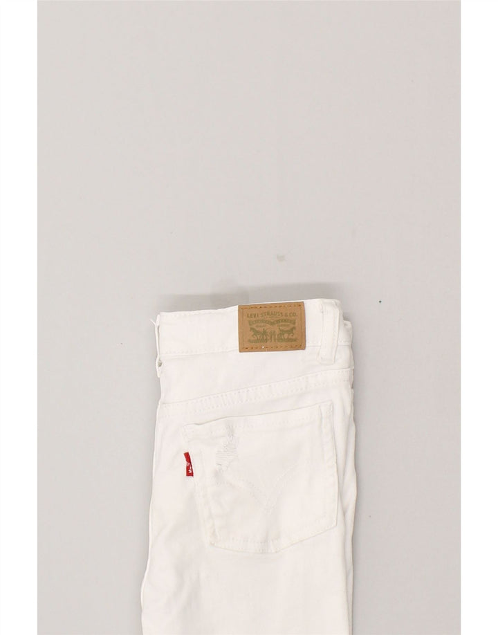 LEVI'S Girls 710 Distressed Skinny Jeans 7-8 Years W24 L23  White Cotton | Vintage Levi's | Thrift | Second-Hand Levi's | Used Clothing | Messina Hembry 