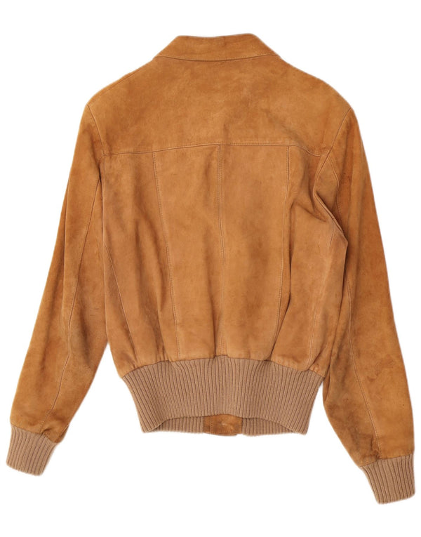 Винтажная мужская замшевая куртка-бомбер IT 48 Medium Beige