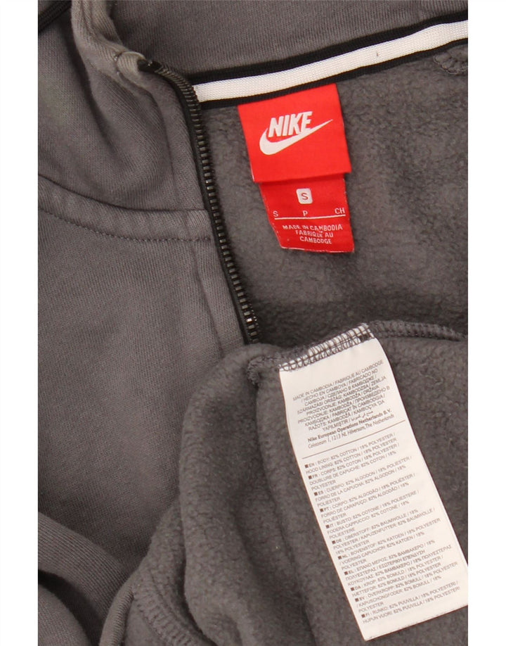 Мужской джемпер с капюшоном на молнии NIKE, маленький серый, хлопковый
