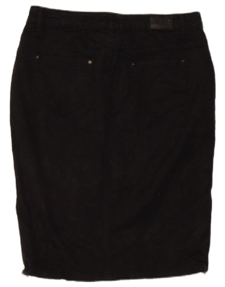 Винтажная женская юбка-карандаш EU 40 Medium W30 Черная хлопковая классика