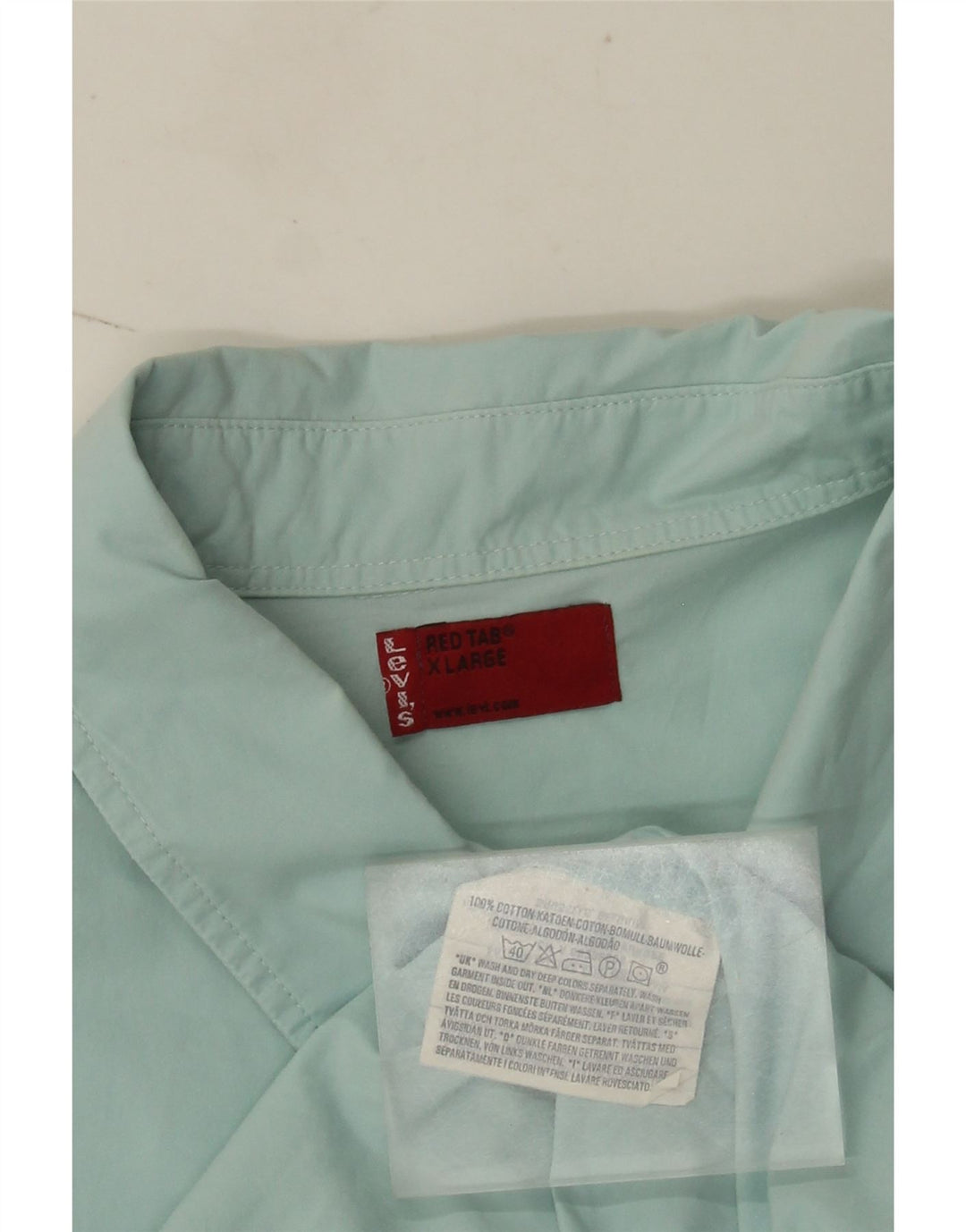 Мужская рубашка с коротким рукавом Levi's XL, синяя, хлопок