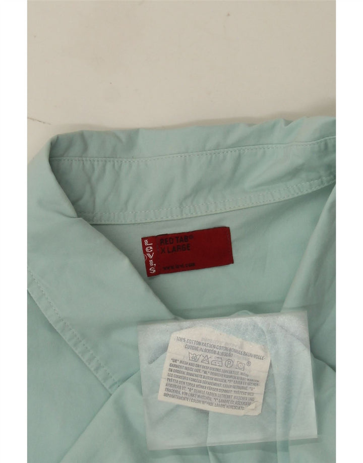 Мужская рубашка с коротким рукавом Levi's XL, синяя, хлопок