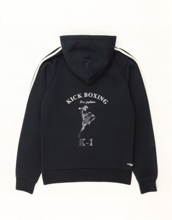Adidas Mens Clima 365 Графический свитер с капюшоном на молнии, маленький черный хлопковый