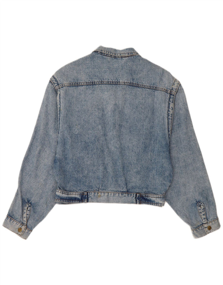 Винтажная женская джинсовая куртка UK 12, хлопок среднего синего цвета