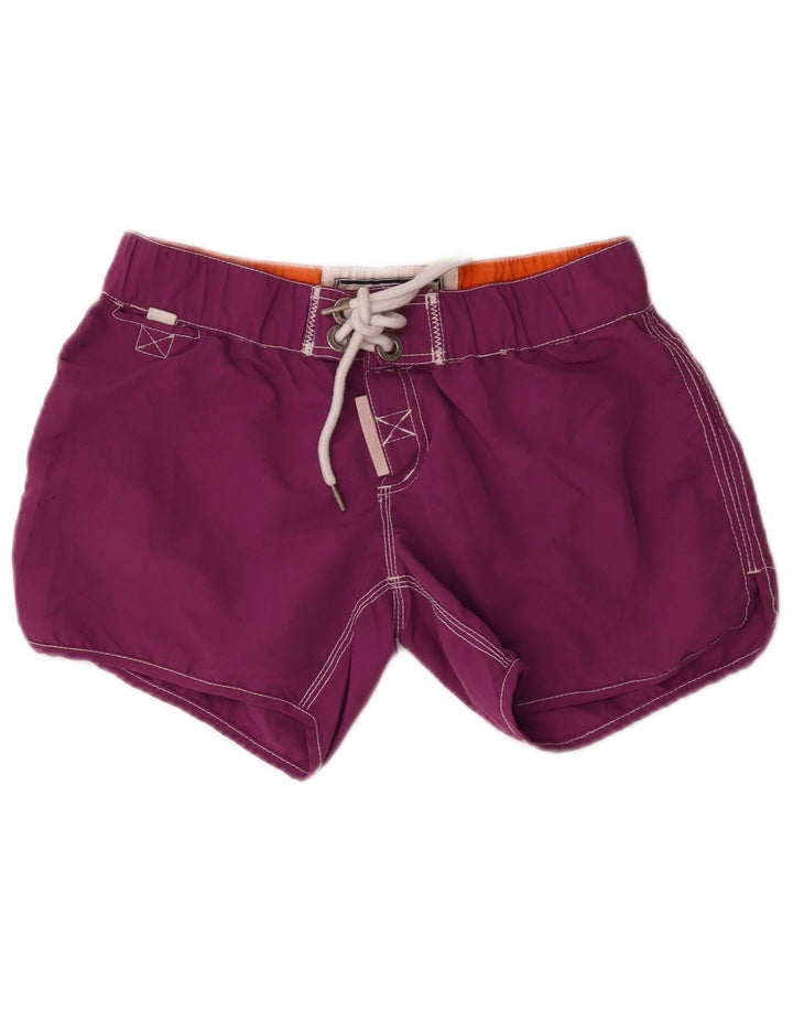 Женские шорты для плавания Superdry с рисунком UK 12, средний фиолетовый, полиэстер