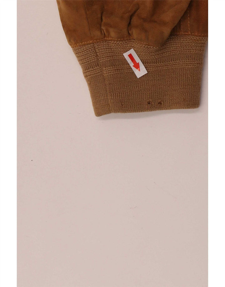 Винтажная мужская замшевая куртка IT 52 XL Коричневая кожаная