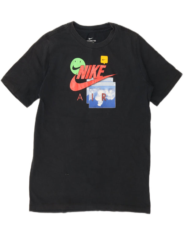 Футболка с рисунком Nike для мальчиков, топ 13–14 лет, XL, серый хлопок