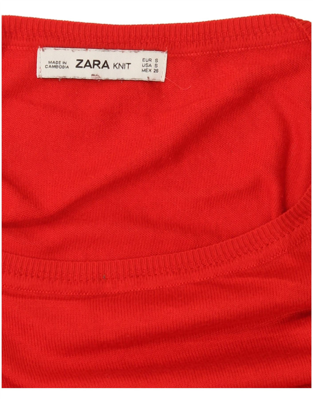 Женский свободный свитер с вырезом «лодочка» Zara UK 10, маленький красный